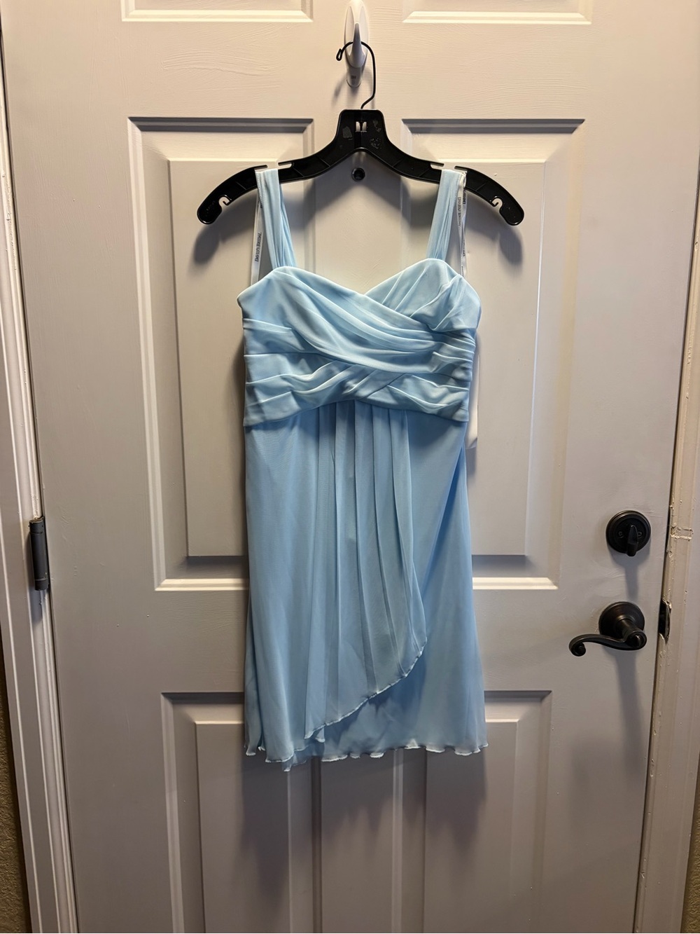 Light Blue Chiffon Pleated Dress